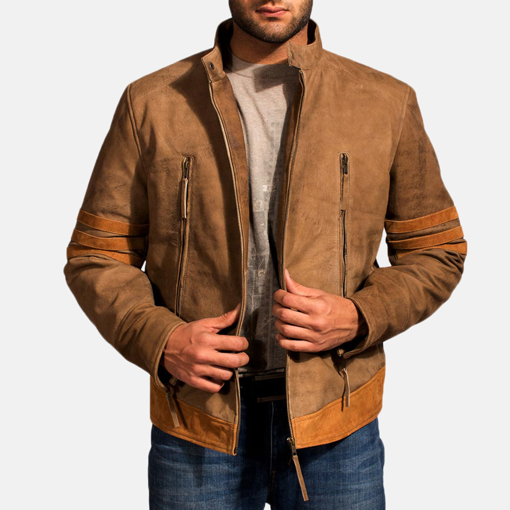 Men’s Wolf Brown Leather Jacket